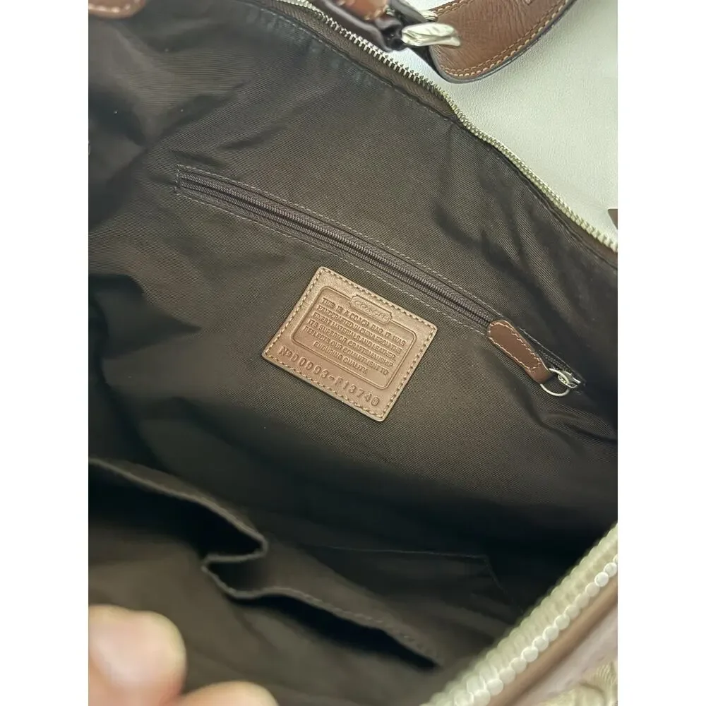 Coach Soho F13740 Signature Pleated Hobo Shoulder Bag Brown Jacquard Y2K